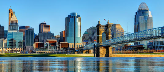 Cincinnati Creative Staffing image of Skyline of Cincinnati, Ohio, home of Scion Cincinnati Creative Staffing