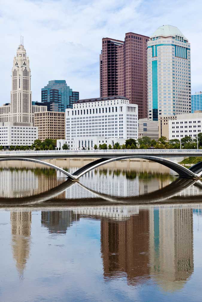 Creative Recruiting Columbus OH - image of downtown Columbus OH riverfront